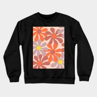 retro groovy flowers Crewneck Sweatshirt